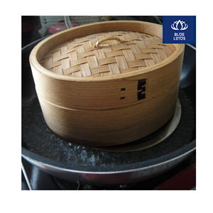 EN STOCK Cuiseur vapeur en bambou écologique, sûr et propre, ustensile de cuisine en bois pur, idéal pour la cuisson à la vapeur des raviolis et des dim sum, vente directe - Product Image 1