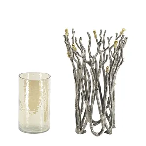 Luxury Black Decorative Floor Flower Vase Apartment Villa Interior Design Projects <b>Display</b> <b>Table</b> Handmade Floral Hammered - Product Image 1