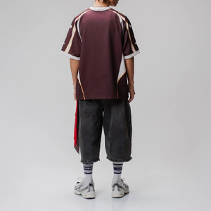 Camiseta de Fútbol para Hombre con Cuello en V, Manga Corta, Bloques de Color, Poliéster, Absorbe la Humedad, Corte Holgado, para Todas las Temporadas - Product Image 2