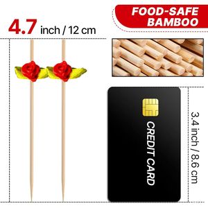 100 Pezzi Stuzzicadenti in Bambù da 4,7 Pollici, Spiedini Decorativi con Design a Rosa Rossa per Antipasti, Bevande e Frutta per Feste - Product Image 2