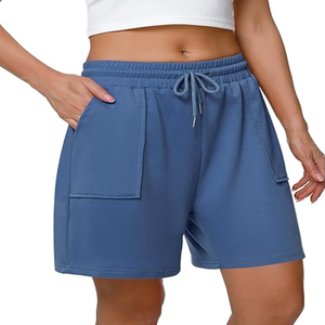Achetez des shorts pour femmes de haute qualité, au design moderne et personnalisé, avec impression de logo, respirants, en spandex et polyester, séchage rapide - Product Image 1