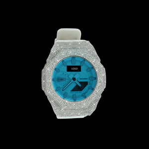 Reloj G con bisel de diamantes Moissanite VVS premium y elegante, con correa de estilo HipHop premium. El precio más bajo y mejor de todos los tiempos. - Product Image 1