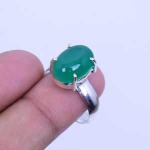 Natural Green Onyx <b>Ring</b> 925 Sterling Silver Bohemian Handmade Jewelry Statement Gift <b>For</b> Women <b>Men</b> - Product Image 4