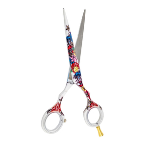 Professional Hair <b>Scissors</b> Stainless Steel Sharp Tip Medium Handle Right Handed Salon Cutting Shears <b>Floral</b> Design precision - Product Image 3