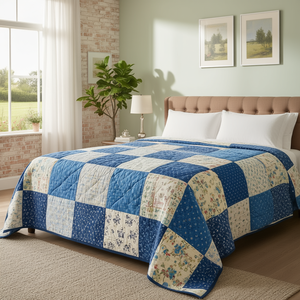 Couette d'été vintage patchwork 220x240 CM, douce et légère, pour la maison et l'hôtel - Product Image 1