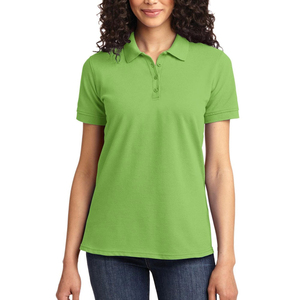 Polo pour femme à manches courtes, couleur unie, avec logo personnalisé, style robe de golf - Product Image 1
