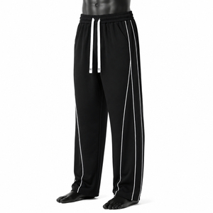 Custom <b>Men</b>’s Loose <b>Baggy</b> Sweatpants Side Stripe Drawstring Elastic Waist Straight Leg Casual Training Jogger <b>Trousers</b> Wholesale - Product Image 2