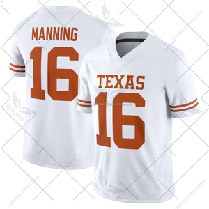 Jersey de Fútbol Americano Personalizado de la Universidad de Texas Longhorns, Blanco, Ligero, de Alta Calidad, Manga Corta, Estampado - Product Image 2