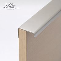 Poignée de tiroir et bouton de meuble en argent brossé à bord arrondi, profil élégant, pour cuisine et mobilier moderne