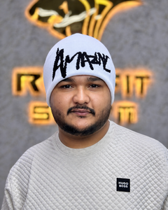 White Embroidered Letter Beanie Hat 56-58CM Street Style Casual <b>Winter</b> <b>Cap</b> for Men Adults - Product Image 1