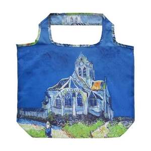 Bolso de mano ecológico de obra maestra de la obra de arte L Van Gogh 'Church at Auvers', bolso de lona personalizable promocional - Product Image 1