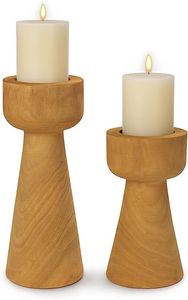 Round Wooden Candle Holder Handmade Eco-Friendly Durable Customizable Antique Style Home Decoration for Birthday and Festival - Product Image 2