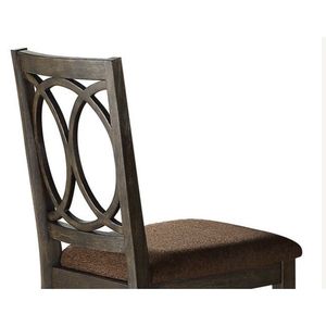 Jameson Brown Fabric & Espresso Finish <b>Dining</b> <b>Chair</b> Set of 2 - Product Image 4