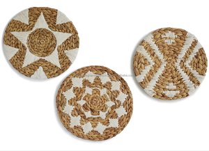 Cesta de pared Bohemia grande tejida, decoración hecha de jacinto de agua y algas marinas, listo para colgar, juego de cinco para diseño Interior de tendencias - Product Image 2