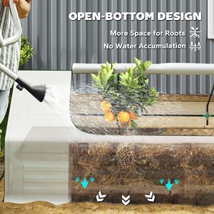 Fioriera rialzata zincata 8.6 x 3 x 1 piede con mini serra per erbe aromatiche e ortaggi, copertura per piccolo giardino - Product Image 6