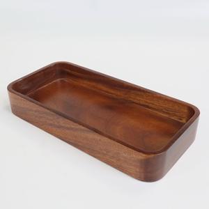 Plateau de service en bois de grande capacité, plateau de luxe en bois massif pour le petit-déjeuner, le thé et le café - Product Image 6