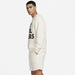 <b>Men's</b> Sherpa <b>Fleece</b> Crew Neck Sweatshirt <b>Shorts</b> Set Winter Heavyweight Loose Fit Sweat <b>Shorts</b> Set <b>Men</b> - Product Image 5