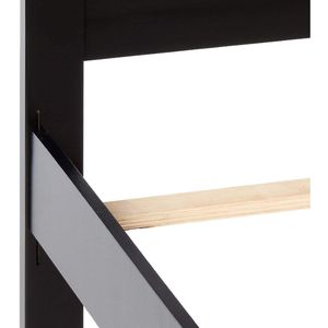 Letto singolo in legno nero con testiera e pediera uniche in legno di gomma, mobili per camera da letto per ragazzi - Product Image 6