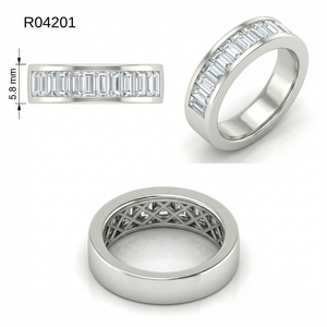 Fournisseur de Hong Kong – Classique en or blanc 18 carats, 12 diamants taille brillant sertis pavé, pour mariage, fiançailles, anniversaire, fête - Product Image 6