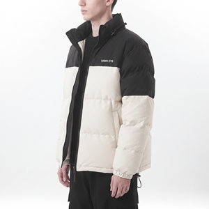 Veste d'hiver matelassée imperméable à col montant pour homme, avec blocs de couleur et isolation thermique - Product Image 3