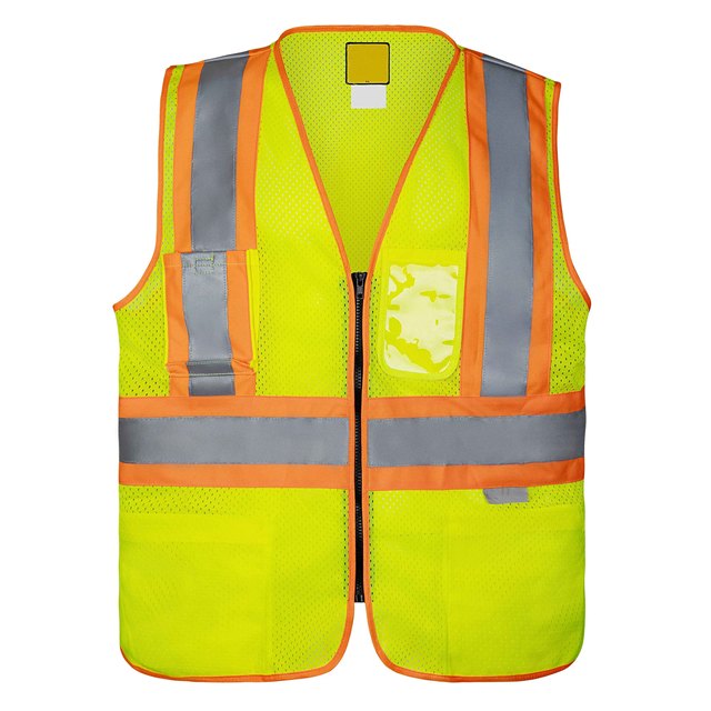 High Quality Working Wear ANSI Class 2 Reflective Safety Vest Men LED Flash Water Proof Breathable Light Weight Washable Custom