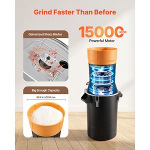 Moulin à épices électrique haute puissance 600W, broyeur commercial de 6,6 gallons, machine à poudre galvanisée pour moulin à farine ultra-affûté - Product Image 4