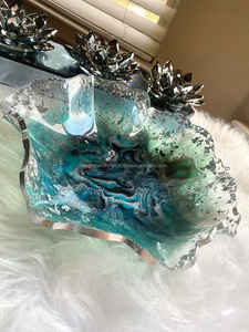 Ensemble de bols de service en résine jaune de bohème personnalisés de haute qualité fabriqués à la main pour la maison hôtel carton emballé hautement poli - Product Image 3