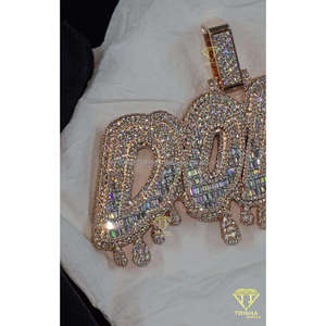 Moissanite "DODO" Pendant Custom Bubble Letter Necklace Luxury Hip Hop Jewelry <b>Iced</b> <b>Out</b> <b>Chain</b> For Men - Product Image 5