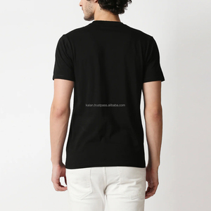 เสื้อยืดผ้าฝ้ายคอกลมแขนสั้นสีดำสำหรับผู้ชายพิมพ์ลายการ์ตูนแมวทรงพอดีตัวสไตล์ลำลอง - Product Image 3