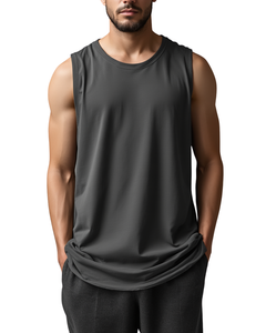Débardeur streetwear gris anthracite coupe décontractée pour homme - Product Image 1