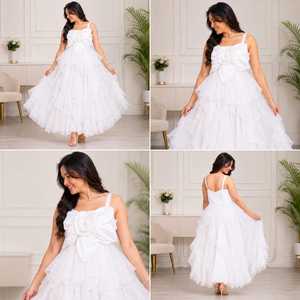 <b>Mother</b> <b>Daughter</b> <b>Matching</b> <b>Dresses</b> Ruffle Layered Maxi Gown Set Floral Celebration Wedding Party Family Photoshoot Boutique Outfit - Product Image 2