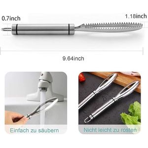 Squamatore Professionale per Pesce in Acciaio Inossidabile, Utensile da Cucina per Frutti di Mare - Product Image 3