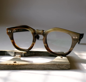 Gafas de cuerno de búfalo, gafas de sol de cuerno de búfalo, gafas de cuerno de búfalo auténticas, naturales, hechas a mano, redondas, gruesas, mate, estilo búho. - Product Image 6