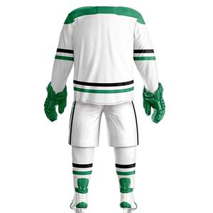 Tenues de sport d'équipe personnalisées de haute qualité, ensembles de hockey sur glace, séchage rapide, respirant, 100% polyester, uniforme de hockey sur glace sur mesure - Product Image 3