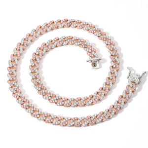 Best Selling Fashion Hip Hop Diamond Chain <b>Necklace</b> with Durable Stainless Steel Base for <b>Long</b> Lasting Everyday Wear - Product Image 5