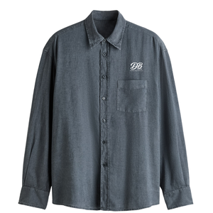 Chemise décontractée à manches longues pour homme, col classique, boutonnée sur le devant, avec poche poitrine unique, légère et confortable, personnalisable - Product Image 1