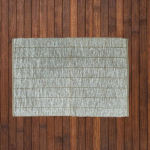 Napperon côtelé tissé en fil teint 100 % coton, qualité supérieure, doux, durable, écologique et moderne pour table à manger - Product Image 1