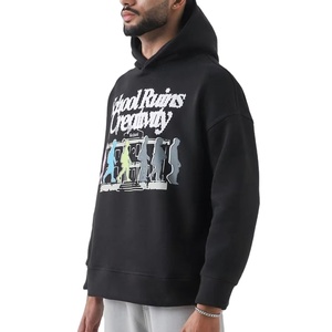 เสื้อฮู้ดดี้สตรีทแวร์สั่งทำพิเศษ ผ้าฝ้าย 80% โพลีเอสเตอร์ 20% คุณภาพสูง ลาย School Ruins สร้างสรรค์ ทรงโอเวอร์ไซส์ แบบครอป - Product Image 3