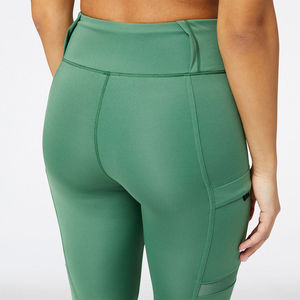 High Waist Full Length Green Sporty <b>Leggings</b> <b>With</b> <b>Pockets</b> Knitted Stretch Breathable Women's <b>Workout</b> Wear All Seasons - Product Image 2