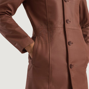 Manteau trench élégant en cuir de qualité supérieure, écologique, léger, respirant, mode intemporelle avec une construction de qualité et un confort optimal - Product Image 6