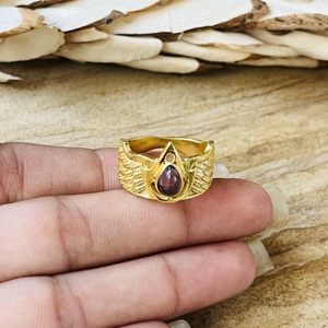 New Arrival Amethyst <b>Statement</b> <b>Ring</b> Ethnic Boho Brass Jewelry For Women Gold Plated <b>Statement</b> <b>Ring</b> Fashionable Wholesale <b>Ring</b> - Product Image 2