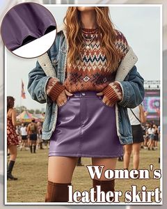 Minifalda de Cuero Personalizada para Mujer, Cintura Alta, Corte Ajustado, Cuero PU Genuino, Fabricante OEM, Venta al Por Mayor - Product Image 3