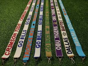 Seed Bead Embroidery Purse Strap Crossbody Bag Handle Game Day Shoulder Belt Replacement <b>Accessory</b> Sport Team Sash <b>Handbag</b> Parts - Product Image 4