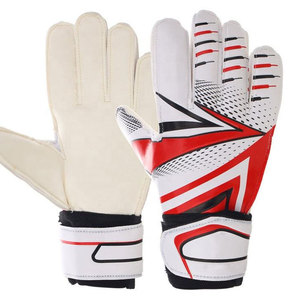 Custom Football Goalkeeper Gloves Full Finger White <b>Black</b> Print Leather <b>Hook</b> And Loop Closure Unisex Breathable Non Slip - Product Image 2
