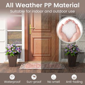 Set di 2 Vasi Quadrati in Terracotta con Secchio Interno Rimovibile e Foro di Drenaggio Opzionale - Product Image 6