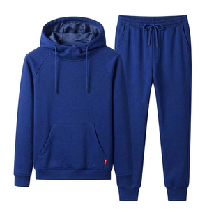 Ensemble de jogging unisexe gris à capuche, couleur unie, manches longues, pantalon à cordon de serrage, survêtement en coton respirant pour l'automne - Product Image 5