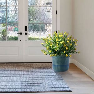 Moderno Set di 3 Blue Green Grid vaso di fiori in ceramica fioriera per Patio giardino & davanzale - Product Image 3