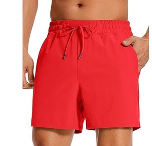 Short de sport respirant pour homme, couleur unie, séchage rapide, avec cordon de serrage, idéal pour la course, la gym et la plage - Product Image 1