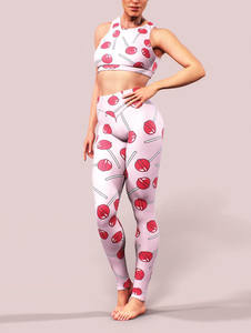 Nuevo diseño de leggings de yoga para gimnasio con estampado por sublimación, conjunto de yoga de cintura alta para mujer - Product Image 4