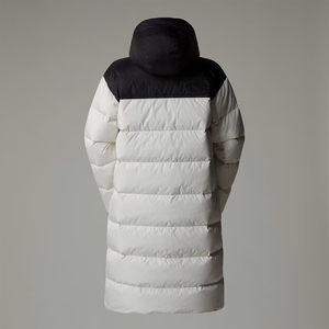 Long Dyed Woven Quilted <b>Winter</b> Jacket with Detachable Hood Front Logo Full Sleeves Zipper Closure Solid Color <b>Thick</b> Warm <b>Coat</b> - Product Image 2